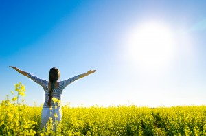 woman in the field